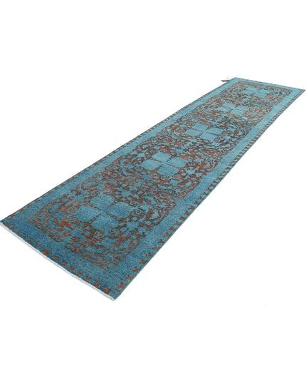 Onyx 3' 5" X 13' 1" Hand Knotted Wool Rug 3' 5" X 13' 1" (104 X 399) / Teal / Wool