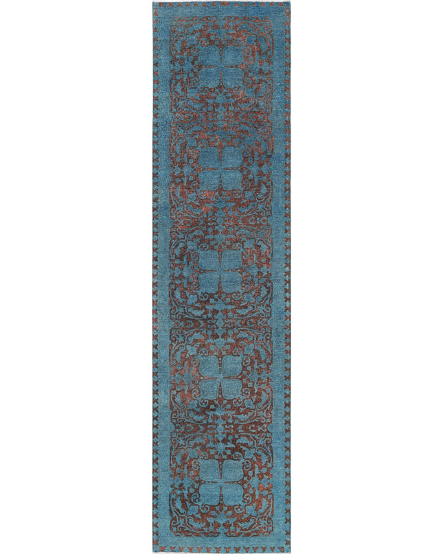 Onyx 3' 5" X 13' 1" Hand Knotted Wool Rug 3' 5" X 13' 1" (104 X 399) / Teal / Wool