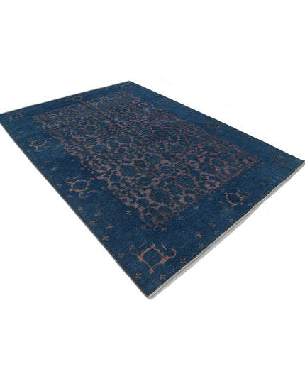 Onyx 6' 9" X 9' 4" Hand Knotted Wool Rug 6' 9" X 9' 4" (206 X 284) / Blue / Wool