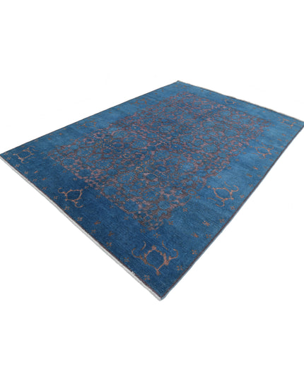 Onyx 6' 9" X 9' 4" Hand Knotted Wool Rug 6' 9" X 9' 4" (206 X 284) / Blue / Wool
