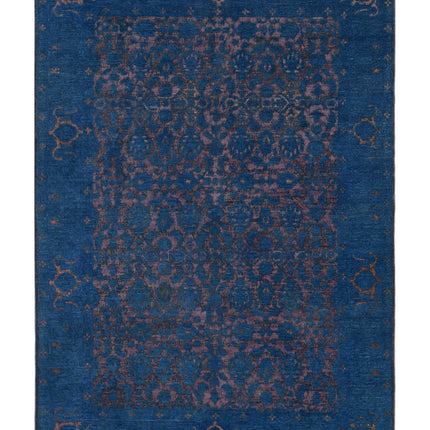 Onyx 6' 9" X 9' 4" Hand Knotted Wool Rug 6' 9" X 9' 4" (206 X 284) / Blue / Wool