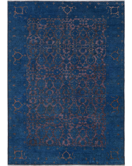 Onyx 6' 9" X 9' 4" Hand Knotted Wool Rug 6' 9" X 9' 4" (206 X 284) / Blue / Wool
