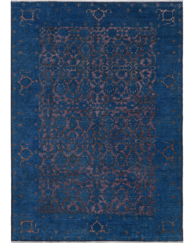 Onyx 6' 9" X 9' 4" Hand Knotted Wool Rug 6' 9" X 9' 4" (206 X 284) / Blue / Wool