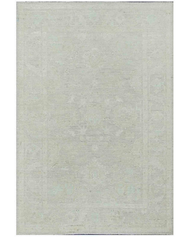 Oushak 6' 4" X 9' 3" Hand Knotted Wool Rug 6' 4" X 9' 3" (193 X 282) / Grey / Wool