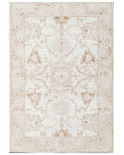 Oushak 4' 2" X 6' 0" Hand Knotted Wool Rug 4' 2" X 6' 0" (127 X 183) / Ivory / Wool