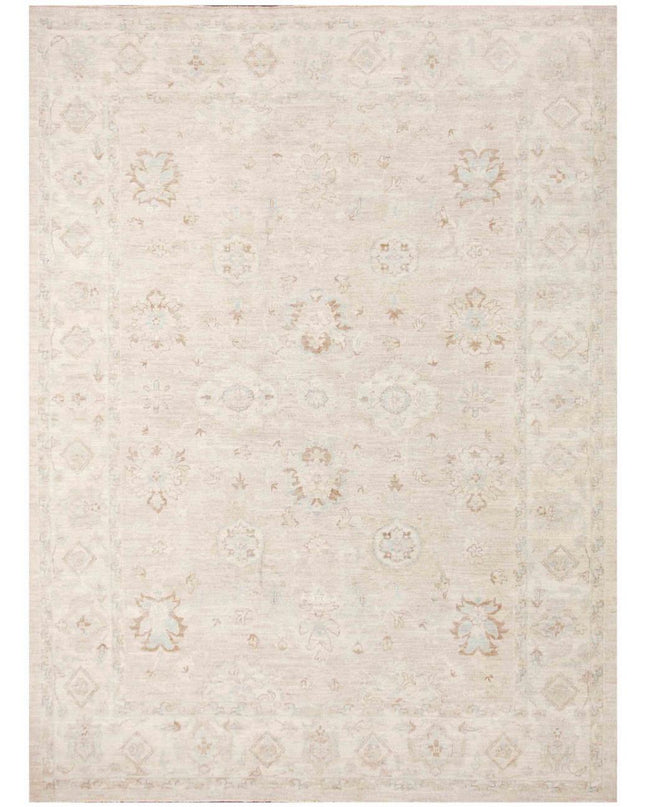 Oushak 8' 10" X 11' 10" Hand Knotted Wool Rug 8' 10" X 11' 10" (269 X 361) / Ivory / Wool