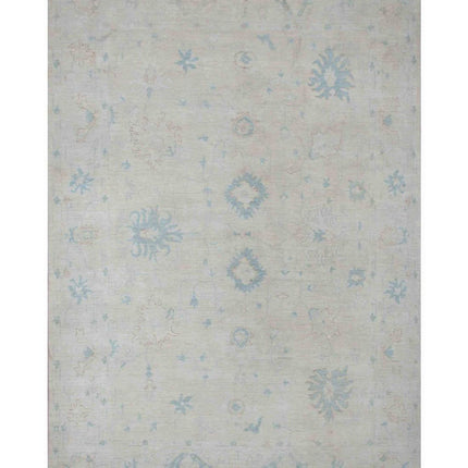 Oushak 9' 5" X 13' 5" Hand Knotted Wool Rug 9' 5" X 13' 5" (287 X 409) / Ivory / Wool