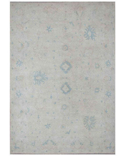 Oushak 9' 5" X 13' 5" Hand Knotted Wool Rug 9' 5" X 13' 5" (287 X 409) / Ivory / Wool