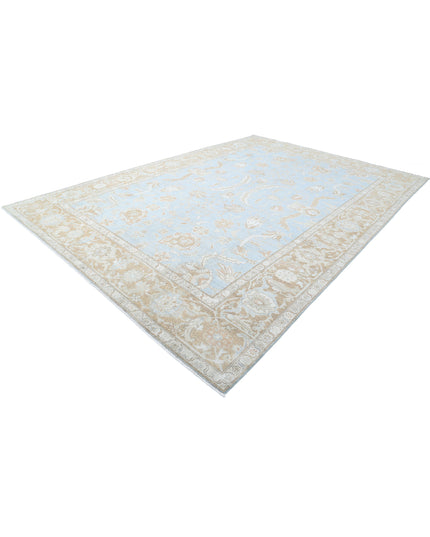 Oushak 10' 2" X 14' 10" Hand Knotted Wool Rug 10' 2" X 14' 10" (310 X 452) / Blue / Wool