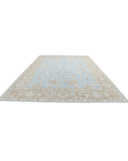 Oushak 10' 2" X 14' 10" Hand Knotted Wool Rug 10' 2" X 14' 10" (310 X 452) / Blue / Wool