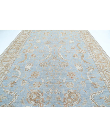 Oushak 10' 2" X 14' 10" Hand Knotted Wool Rug 10' 2" X 14' 10" (310 X 452) / Blue / Wool