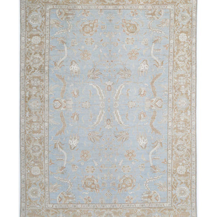 Oushak 10' 2" X 14' 10" Hand Knotted Wool Rug 10' 2" X 14' 10" (310 X 452) / Blue / Wool