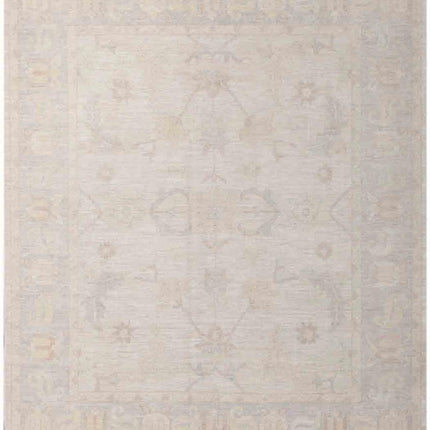 Oushak 8' 4" X 9' 9" Hand Knotted Wool Rug 8' 4" X 9' 9" (254 X 297) / Ivory / Wool