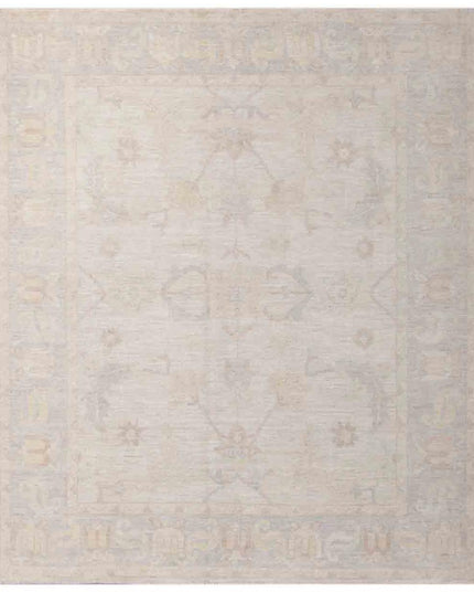 Oushak 8' 4" X 9' 9" Hand Knotted Wool Rug 8' 4" X 9' 9" (254 X 297) / Ivory / Wool