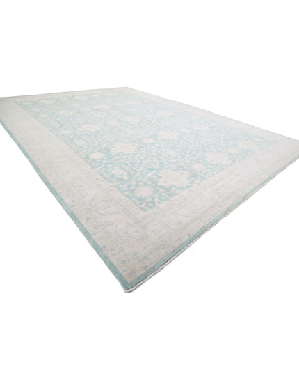Oushak 15' 10" X 21' 9" Hand Knotted Wool Rug 15' 10" X 21' 9" (482 X 663) / Teal / Wool