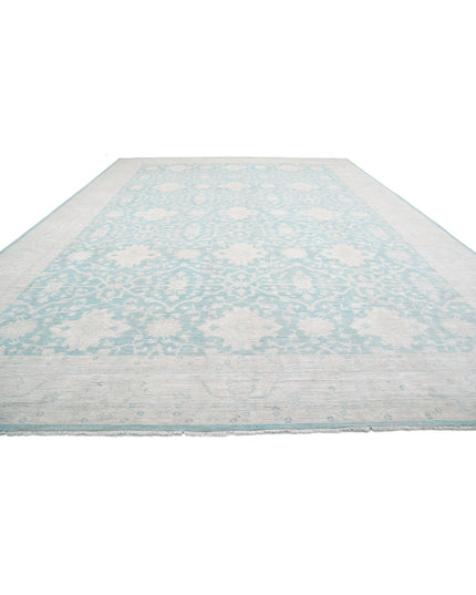 Oushak 15' 10" X 21' 9" Hand Knotted Wool Rug 15' 10" X 21' 9" (482 X 663) / Teal / Wool