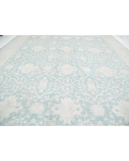 Oushak 15' 10" X 21' 9" Hand Knotted Wool Rug 15' 10" X 21' 9" (482 X 663) / Teal / Wool