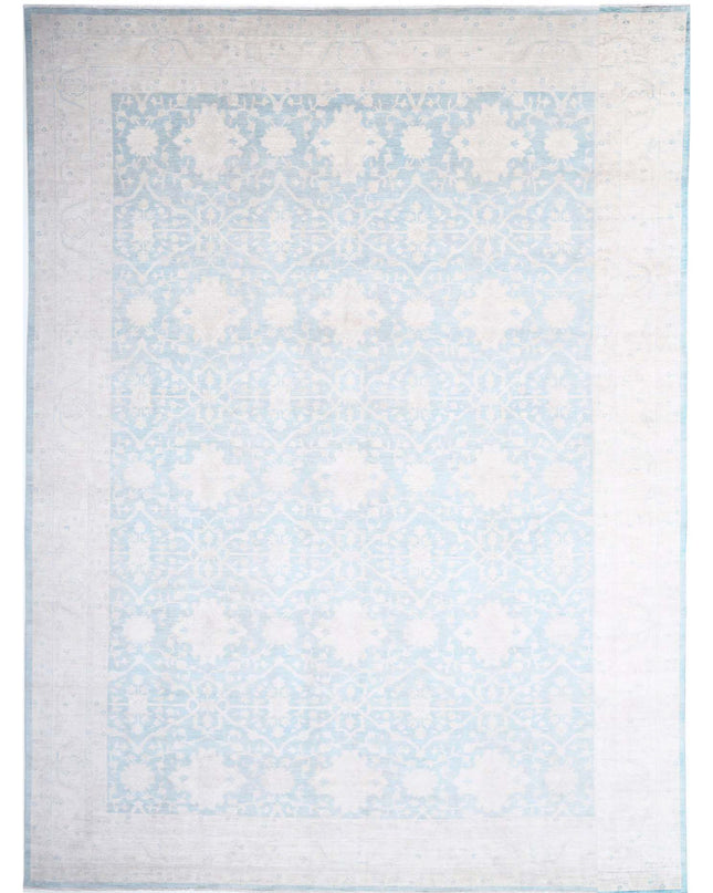 Oushak 15' 10" X 21' 9" Hand Knotted Wool Rug 15' 10" X 21' 9" (482 X 663) / Teal / Wool