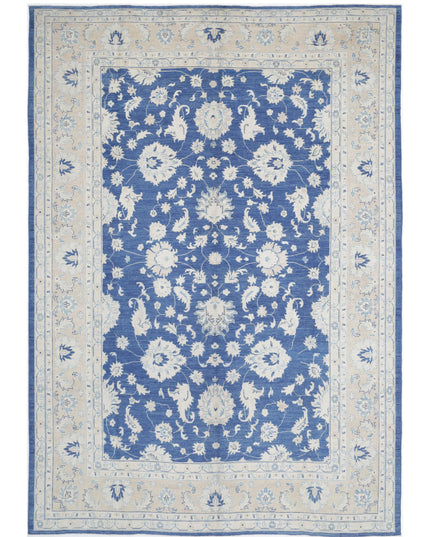 Oushak 10' 0" X 14' 9" Hand Knotted Wool Rug 10' 0" X 14' 9" (305 X 450) / Blue / Wool