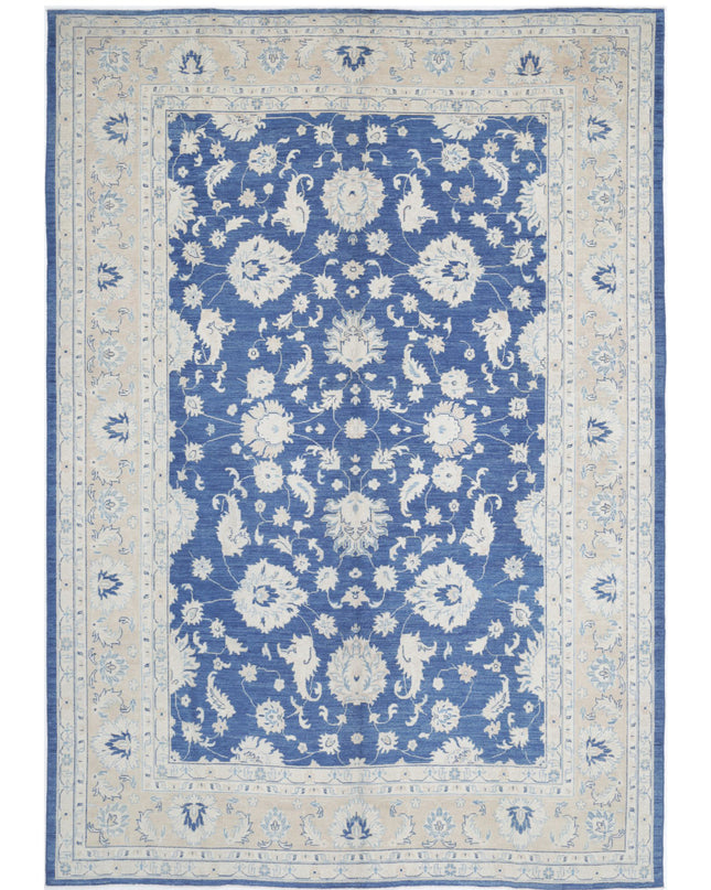 Oushak 10' 0" X 14' 9" Hand Knotted Wool Rug 10' 0" X 14' 9" (305 X 450) / Blue / Wool