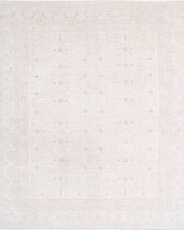 Oushak 7' 11" X 9' 5" Hand Knotted Wool Rug 7' 11" X 9' 5" (241 X 287) / Ivory / Wool
