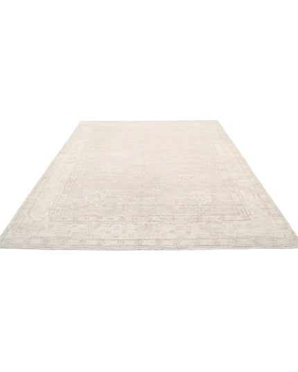 Oushak 8' 0" X 9' 11" Hand Knotted Wool Rug 8' 0" X 9' 11" (244 X 302) / Ivory / Wool