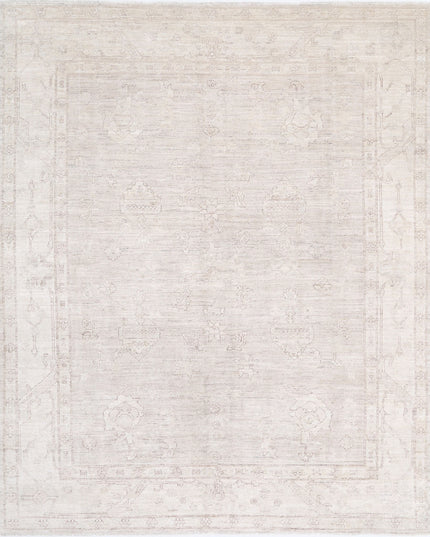 Oushak 8' 0" X 9' 11" Hand Knotted Wool Rug 8' 0" X 9' 11" (244 X 302) / Ivory / Wool
