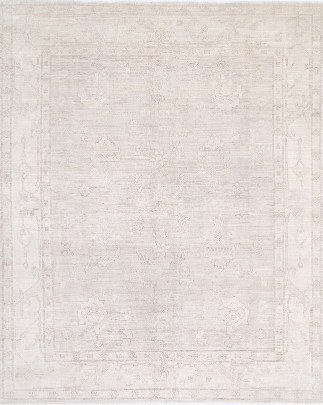 Oushak 8' 0" X 9' 11" Hand Knotted Wool Rug 8' 0" X 9' 11" (244 X 302) / Ivory / Wool