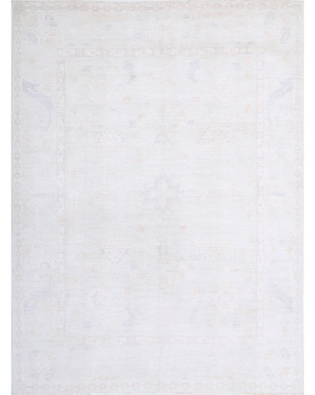 Oushak 7' 11" X 10' 9" Hand Knotted Wool Rug 7' 11" X 10' 9" (241 X 328) / Ivory / Wool