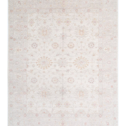 Oushak 8' 10" X 11' 11" Hand Knotted Wool Rug 8' 10" X 11' 11" (269 X 363) / Ivory / Wool