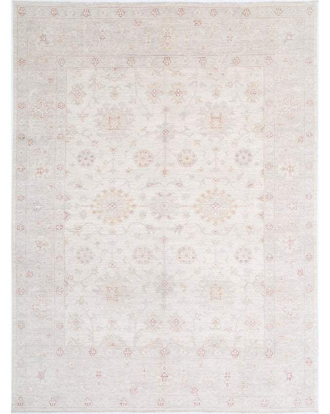 Oushak 8' 10" X 11' 11" Hand Knotted Wool Rug 8' 10" X 11' 11" (269 X 363) / Ivory / Wool