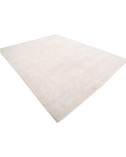 Oushak 9' 2" X 11' 5" Hand Knotted Wool Rug 9' 2" X 11' 5" (280 X 348) / Ivory / Wool
