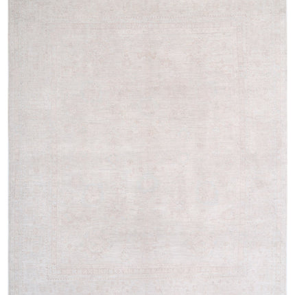 Oushak 9' 2" X 11' 5" Hand Knotted Wool Rug 9' 2" X 11' 5" (280 X 348) / Ivory / Wool