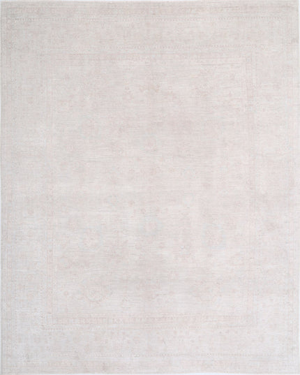 Oushak 9' 2" X 11' 5" Hand Knotted Wool Rug 9' 2" X 11' 5" (280 X 348) / Ivory / Wool