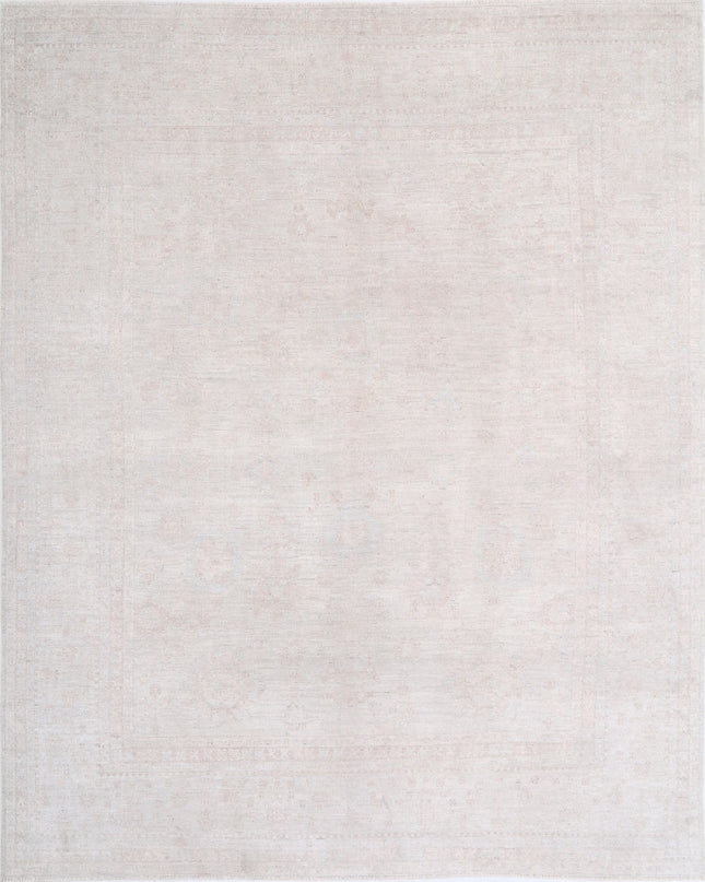 Oushak 9' 2" X 11' 5" Hand Knotted Wool Rug 9' 2" X 11' 5" (280 X 348) / Ivory / Wool