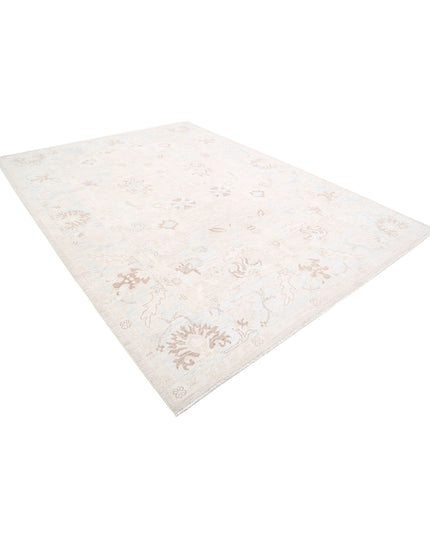 Oushak 8' 8" X 11' 7" Hand Knotted Wool Rug 8' 8" X 11' 7" (264 X 353) / Ivory / Wool