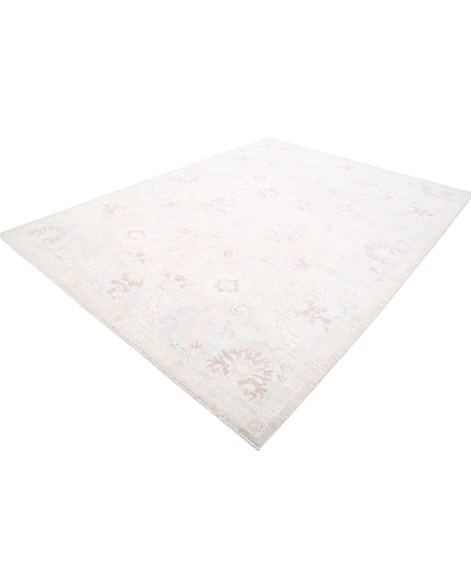 Oushak 8' 8" X 11' 7" Hand Knotted Wool Rug 8' 8" X 11' 7" (264 X 353) / Ivory / Wool