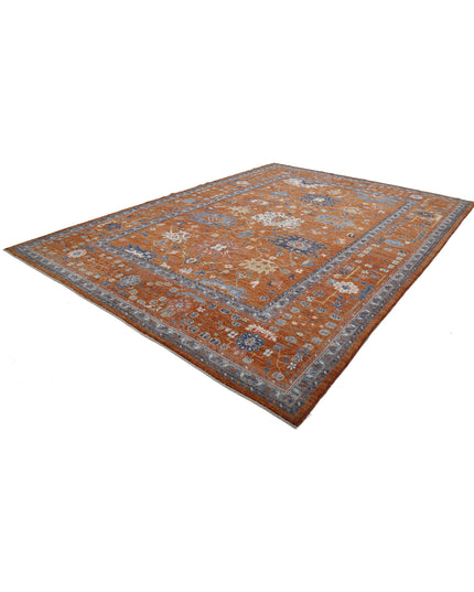 Oushak 10' 6" X 14' 6" Hand Knotted Wool Rug 10' 6" X 14' 6" (320 X 442) / Rust / Wool