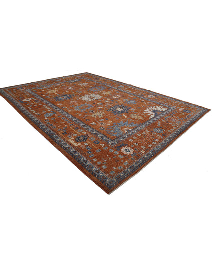 Oushak 10' 6" X 14' 6" Hand Knotted Wool Rug 10' 6" X 14' 6" (320 X 442) / Rust / Wool