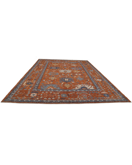 Oushak 10' 6" X 14' 6" Hand Knotted Wool Rug 10' 6" X 14' 6" (320 X 442) / Rust / Wool