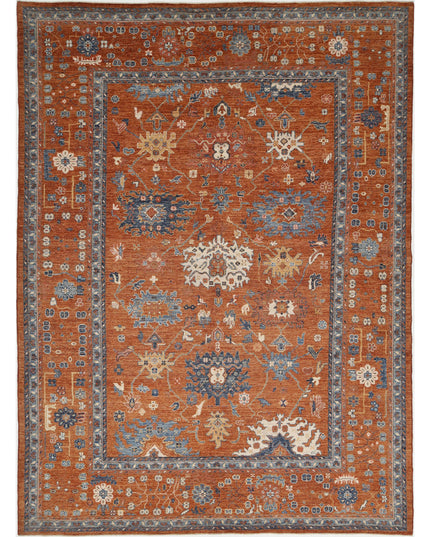 Oushak 10' 6" X 14' 6" Hand Knotted Wool Rug 10' 6" X 14' 6" (320 X 442) / Rust / Wool