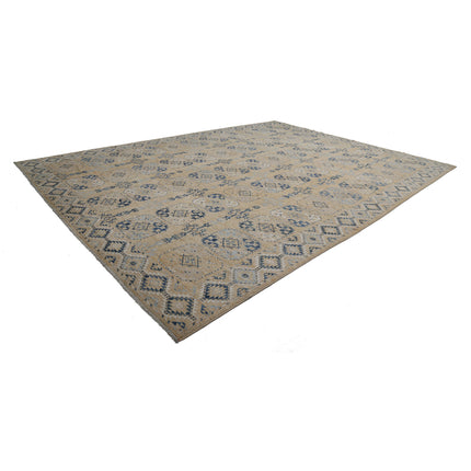 Oushak 12' 10" X 17' 2" Hand Knotted Wool Rug 12' 10" X 17' 2" (391 X 523) / Gold / Wool
