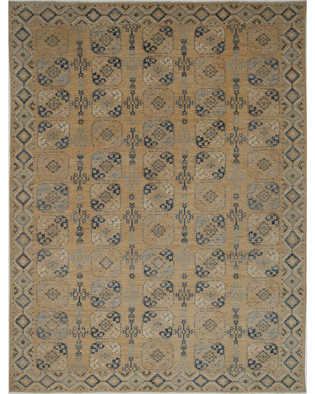 Oushak 12' 10" X 17' 2" Hand Knotted Wool Rug 12' 10" X 17' 2" (391 X 523) / Gold / Wool