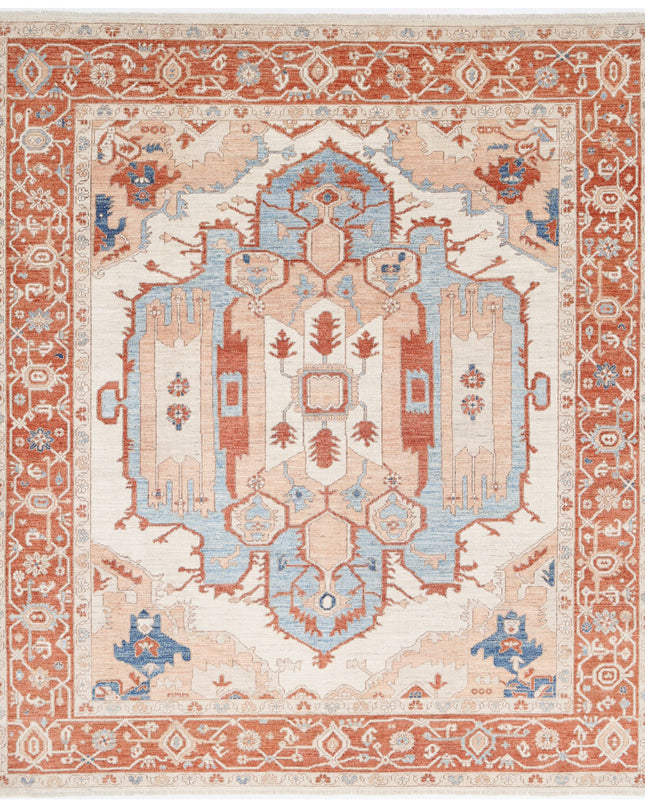 Oushak 8' 3" X 9' 6" Hand Knotted Wool Rug 8' 3" X 9' 6" (251 X 290) / Ivory / Wool