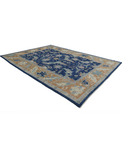 Oushak 9' 11" X 13' 3" Hand Knotted Wool Rug 9' 11" X 13' 3" (302 X 404) / Blue / Wool