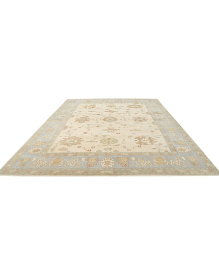 Oushak 10' 10" X 14' 2" Hand Knotted Wool Rug 10' 10" X 14' 2" (330 X 432) / Beige / Wool
