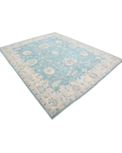 Oushak 7' 11" X 9' 5" Hand Knotted Wool Rug 7' 11" X 9' 5" (241 X 287) / Green / Wool