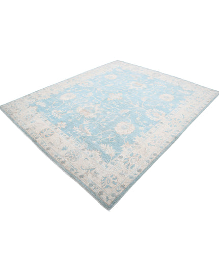 Oushak 7' 11" X 9' 5" Hand Knotted Wool Rug 7' 11" X 9' 5" (241 X 287) / Green / Wool