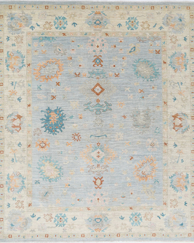 Oushak 8' 4" X 9' 8" Hand Knotted Wool Rug 8' 4" X 9' 8" (254 X 295) / Blue / Wool