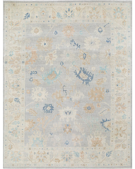 Oushak 8' 10" X 11' 6" Hand Knotted Wool Rug 8' 10" X 11' 6" (269 X 351) / Grey / Wool